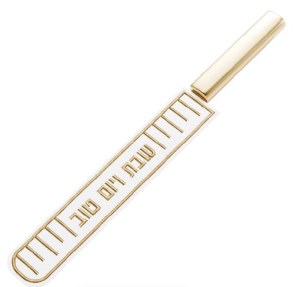 Picture of Faux Leather Knife Blade Cover Linear Design Gold 5.1"